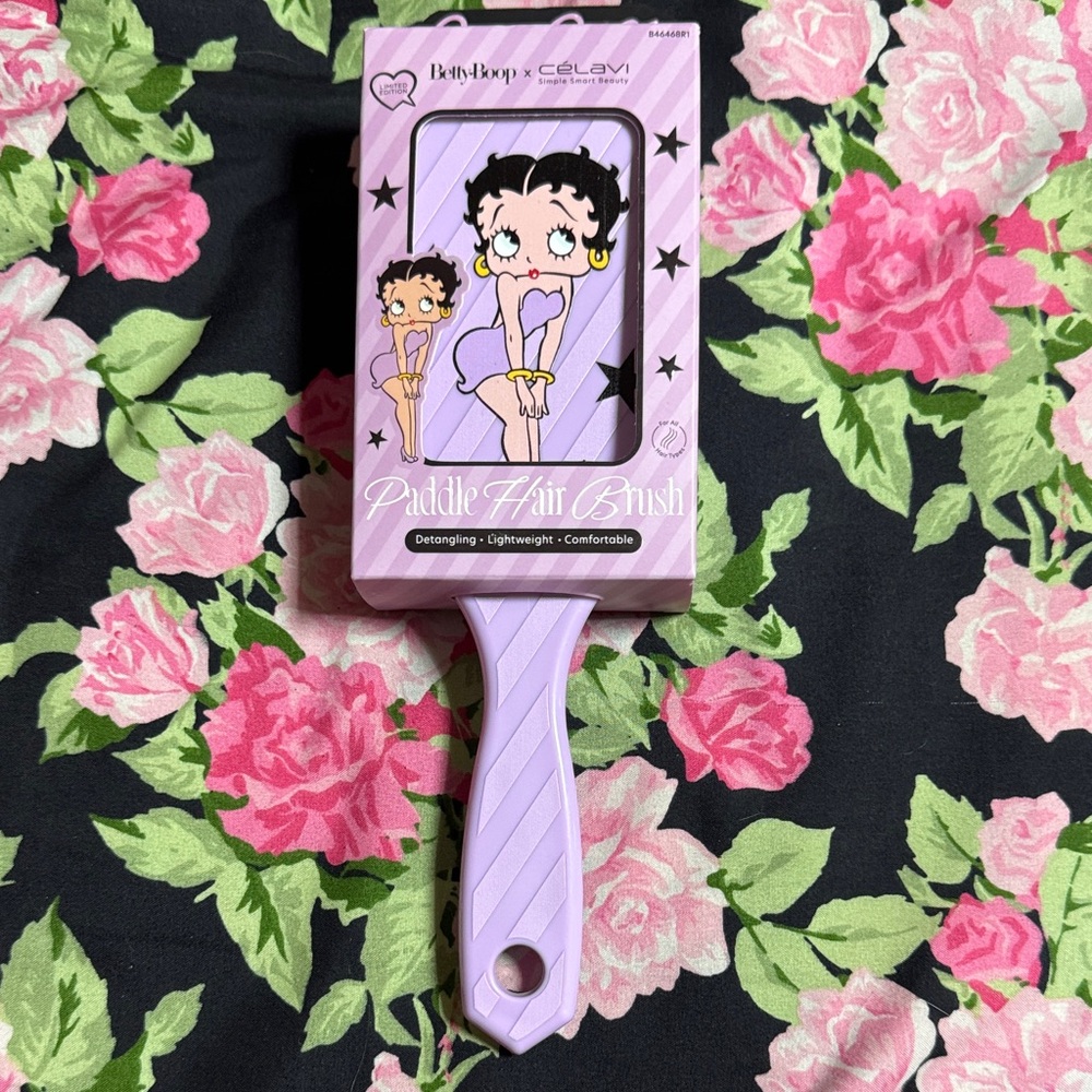 Betty Boop Lavender Paddle Hair Brush with Iconic Graphic